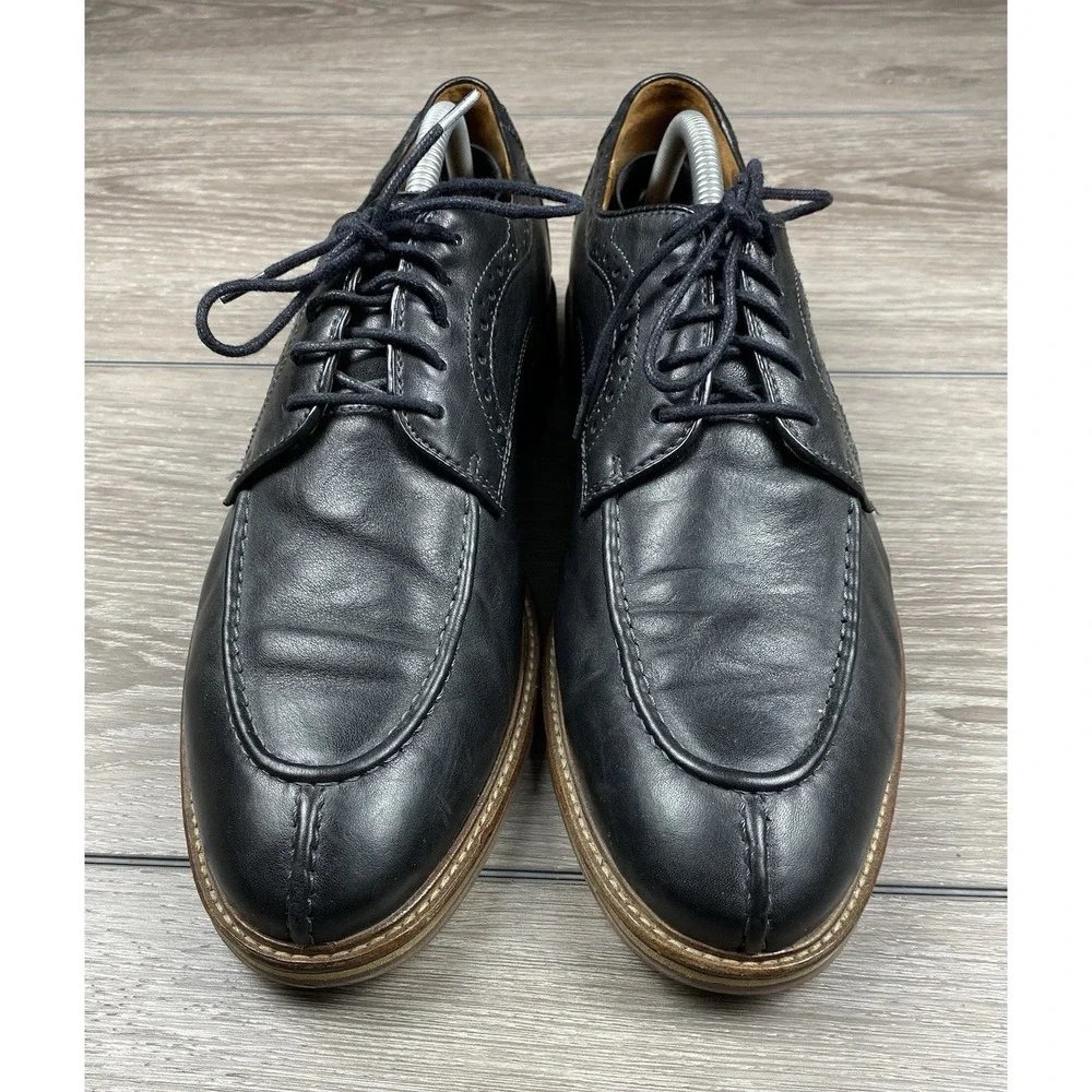 Johnston & Murphy Men's Sheepskin Warner Y Mac Lace Up Oxfords Black Size 10.5 D